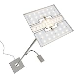 Briloner Leuchten - LED Stehlampe mit flexibler Leselampe, eckiger 2-teilig kipp- & schwenkbarer Leuchtenkopf, stufenlos dimmbar, moderne Wohnzimmerlampe, 21 W + 3.5 W