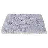 IEUUMLER Hundematte Weich und Warm für Käfig, Hundebettdecke Katze Kätzchen Doppelseitig Verfügbar Haustierbett FC006 (70*50 cm, Light Grey)