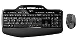 Logitech MK710 Kabelloses Tastatur-Maus-Set, 2,4 GHz Verbindung via Unifying USB-Empfänger, 3-Jahre Batterielaufzeit, LCD-Batterieanzeige, Handballenauflage, PC/Laptop, Deutsches QWERTZ-Lay