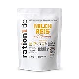 ration1 Milchreis mit Pflaumen - Großpackung 20x 250g - Fertiggericht 10 Jahre haltbar ab Herstellung (MHD 05/2031)! Vegetarisch & Glutenfrei! Keine weiteren Zutaten nötig!