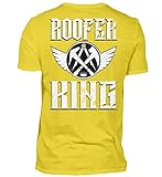 Dachdecker T-Shirt/Rooferking - Herren Shirt -M-Indischgelb