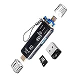 USB Micro SD Kartenadapter, Seminer 5-in-1 USB C/Micro/USB 2.0 Tragbarer Speicherleser USB OTG Adapter für Micro SDXC Micro SD Micro SDHC Karte Kompatibel für MacBook Comp