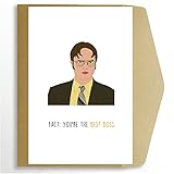 Lustige Grußkarte mit Aufschrift 'Dwight Schrute Boss's Day', Fakt You're the Great Boss, The Office US Boss Day'