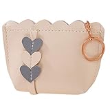 Portemonnaie Clutch Bag Handtasche Piebo Damen Tasche Geldbörse Karten Halter Geldbeutel Wölbungs Kleine Portemonnaie Frauen Mappe Münzen Taschen Geld Organisator mit Liebe Dekoration (Beige)