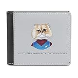 Zitat Katze Herren Leder Geldbörse,Unisex Slim Geldbörsen Portemonnaie Geschenke für Freund/Männer/Vater White One S