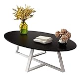ZBBN Wohnkultur Möbel Ovaler Couchtisch Holzplatte Tischplatte Freizeit Aufbewahrungstisch für Wohnzimmer Büro (Schwarz + Weiß) Wohnzimmer oder Loung