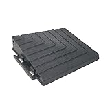 Premium Umrandung Randabschlussecke schwarz für PP Terrassenfliesen – 30 x 30cm, Anti-Rutsch-Oberfläche, Klickfliesen aus Kunststoff in Holzoptik, Bodenbelag, witterungsbeständig, FORTEN