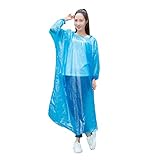 Mehrfarbig Einweg PE Regenponcho mit Kaputze, Eltern-Kind Erwachsene Kinder Wasserdicht Regen Poncho Hooded Regenjacken Transparent Regencape Regenmäntel Notfall für Outdoor Wandern Camping