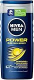 NIVEA MEN Power Fresh Pflegedusche (250 ml), Duschgel für einen kraftvollen Start in den Tag, Dusche mit Menthol und dem Duft der W