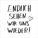 20 Servietten Endlich sehen wir uns wieder | Sprüche | Fest | Tischdeko 33x33