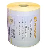 Printation Versandetiketten 103 x 199 mm weiß DHL, DPD, GLS, UPS - eine Rolle mit 250 103x199 mm Thermo-Etiketten - Thermodirekt permanent Paketaufkleber - 1 Zoll / 25