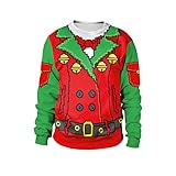 YTRDDZSW Unisex 3D Weihnachtspullover Sweatshirt Lustig Xmas Jumper, XX large A14