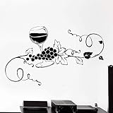 Glas Wein Weintrauben Vinyl Wandtattoo Küchenbar Kunst Wandbild Abnehmbares Wandmuster Wandaufkleber Wandbild andere Farbe 72x43