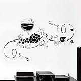 Glas Wein Weintrauben Vinyl Wandtattoo Küchenbar Kunst Wandbild Abnehmbares Wandmuster Wandaufkleber Wandbild andere Farbe 72x43