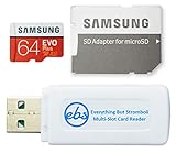Samsung 64 GB MicroSDXC EVO Plus Speicherkarte funktioniert mit Handys A02s, A02, A32, A12 Galaxy Serie Class 10 (MB-MC64) Bundle (1) Everything But Stromboli MicroSD & SD Speicherk