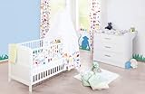 Babyzimmer Sparset Viktoria breit von Pinolino, mit Kinderbett und breiter Wickelkommode, weiß