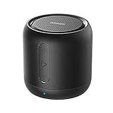 ​Anker Soundcore mini Bluetooth Lautsprecher, Kompakter Lautsprecher mit 15 Stunden Spielzeit, Fantastischer Sound, 20 Meter Bluetooth Reichweite, FM Radio und intensiver Bass(Schwarz)