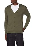Amazon-Marke: MERAKI Herren Strickjacke Amzm017-c, Grün (Khaki), XS, Label: XS