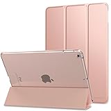 MoKo Hülle Kompatibel für iPad 9.7 2017/2018, 5./6. Generation - PU Leder Tasche Schutzhülle Schale Smart Case mit Transluzent Rücken Deckel Auto Schlaf/Wach Stanfunktion, Rose G