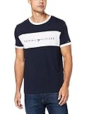 Tommy Hilfiger Herren T-Shirt Kurzarm CN Tee Logo Flag UM0UM01170-416 Blau XL