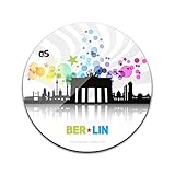 DStern Design AbstractCities Berlin - Der Berlin-Untersetzer aus stabilem Glas Rund (Ø 10cm) | Berlin Glass Coaster | Dekoration | Untersetzer | Berliner Geschenkidee | Berlin-Geschenk