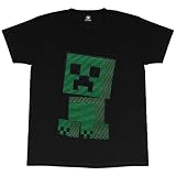 Minecraft Creeper Gefüttert Jungen-T-Shirt Schwarz 158 | Gamer Top, Gaming Kleidung, Geschenkidee für Jung