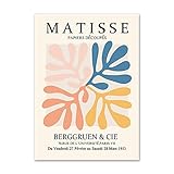 Matisse abstrakte botanische Körperkunst Poster und Drucke, nordische Wandkunst Bilddekoration, rahmenloses Leinwandbild A2 70x100