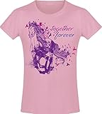 Together Forever - Mädchen Pferde T-Shirt - Geburtstag-s Shirt Pferd - Kinder - Geschenk-Idee - Freundin - Reiten Pony - Horse-Girl - Pink Rosa - Niedlich - BFF - Schule - Kindergeburtstag (140)