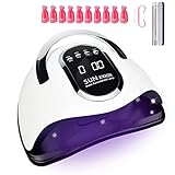 UV LED Lampe für Nägel, 280W Nageltrockner Schnelltrocknendes Nagelhärtungslicht mit 66 LEDs, Auto Sensor, 4 Timer-Einstellungen, Tragbarer Griff, Größerer Raum, ein Nützliches Nagel Werkzeug-S