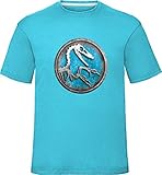 Jungen Jurassic Velociraptor Dinosaurier Fossil T-Shirt Raptor Dino Park World Tee Top Gr. 9-11 Jahre, türk