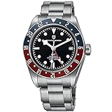 Pagani Design Herren Automatik Uhren Mechanische Armbanduhr GMT Uhr Japanisches Uhrwerk Edelstahl Wasserdicht Klassisch Drehbare Lünette, rot, blau,