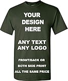 PROSPO Personalisierte T-Shirts für Herren und Damen, Junggesellinnenabschied, Arbeitskleidung, Uniform und Veranstaltungen, 12 Farben (Waldgrün, XXL)