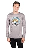 Icer Marken NFL Herren T-Shirt Athletic Quick Dry Long Sleeve Tee Shirt, Grau, Herren, JLM4687F, Grau meliert, Larg