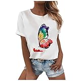 zurück in die Zukunft t-Shirt Damen T-Shirt Sexy Bauchfrei Kurzarm Sommer Oberteile Rundhals Gothic Harajuku Grafik Print Crop Top Vintage 90er Y2K E-Girl Teenager Mädchen Punk Streetwear S