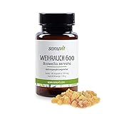 Sanuvit® - Weihrauch-Kapseln 600 mg | Hochdosiert mit 600mg indischem Boswellia serrata pro Kapsel | Hohe Bioverfügbarkeit | mit Premium Rohstoff Boswellin® | Vegan | 180 Kap