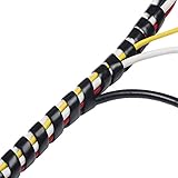 D-Line CTW2.5B Kabelspirale in Schwarz | Kabel-Spiralschlauch für hochwertiges Kabelmanagement | Länge 2,5 m | Spiral-Kabelschlauch dehnbar für 10–40 mm breite Kabelbündel - Schw