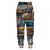 UIOKLMJH Sweathose mit Keramikfliese, 3D-Druck, für Herren und Damen, lässige Streetmode, Joggerhose, lockere Übergröße, Chirldenhose, 36066, 31-35