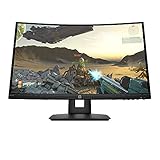 HP X24c Gaming Monitor - 24 Zoll Bildschirm, FHD 1920 x 1080, 1500R VA Curved Display, 144Hz, AMD FreeSync Premium, VESA, HDMI, DisplayPort, Audio-Out, 4ms Reaktionszeit, höhenverstellbar) schw