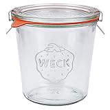 6x WECK-Sturzglas 580ml (1/2 Liter) mit Gummiring und 2