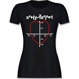 Nerd Geschenke - Mathe Herz - S - Schwarz - Damen Math - L191 - Tailliertes Tshirt für Damen und Frauen T-S