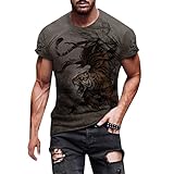 Herren Sommerhemd Herren-Oberteile Stilvoll KurzäRmlig Frühlingsmode O-Ausschnitt Kurzarm 3D-Druck Plus GrößE Arbeitshemden T-Shirts Oberteile KurzäRmliges 3D-Bedrucktes F