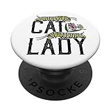 Katze Lady – Lustige Monarch Schmetterling Raupe PopSockets mit austauschbarem PopGrip