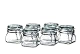 MÄSER 925338 Gothika, Einmachgläser klein, made in Germany, 6er Set à 500 ml, Vorratsgläser mit Deckel und Drahtbügel zum luftdichten Aufbewahren, Einkochen und Einlegen, Glas, transp
