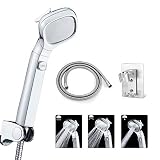 Duschkopf mit Schlauch und Halterung, 4 Strahlarten Handbrause,Verstopft Druckerhöhend Brausekopf, Universal Duschbrause für Dusche & Badew