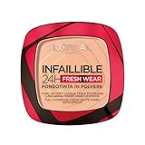 L'Oréal Paris Infaillible 24H Fresh Wear Make-Up-Puder 245 Golden Honey, langanhaltendes & mattierendes Make-Up-Puder, wasserfest, schweißfest, bis zu 24H Halt, 9 g