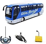 Cars Bus Toys Boy Girl Remote Control Toy Car Electric Mini Public Bus Model Rc Switch Door for Baby Over 3 Years Old (Color : Green Size : 1 Battery) (Blue 1 Battery)