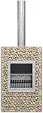 Barbecook Ferro650 Gabionenkamin mit Grillrost Terassenofen Feuerstelle 66x40x100,5cm, Holzofen Grillkamin, Gartenkamin verzinkt, Garten O