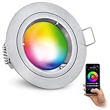 linovum Einbaustrahler GU10 mit wechselbarer RGB Smart LED Lampe - kompatibel mit Alexa & Google Home - WLAN Einbauspot rund gebü