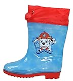 Gummistiefel kompatibel zu PAW PATROL Kinder Gr.30 Jungen Regenstiefel Blau - Rot Chase Marschall Feuerwehr Size 30