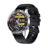 NONGLAN Intelligente Uhr Für Männer Frauen Full Touch Screen Sport Fitness Uhr Ip68 wasserdichte Bluetooth Call Smartwatch Für Android Ios(Color:Schwarz)